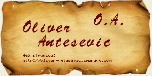Oliver Antešević vizit kartica